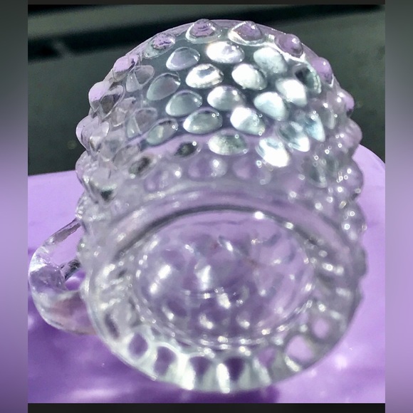 Vintage Mug Handled Glass Hobnail Textured Antique Penny Candy Scoop - Picture 4 of 10